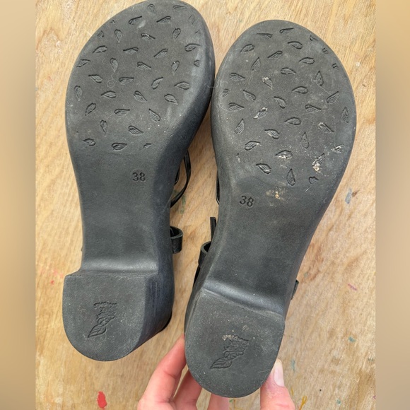 ANCIENT GREEK Esperida Black Leather Strappy Platform Sandal Size 7 - Picture 7 of 7